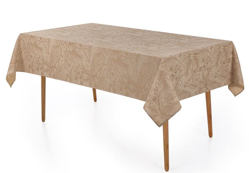 Imagem de Toalha de Mesa Retangular 6 Lugares Sempre Limpa Aurora Bege Karsten