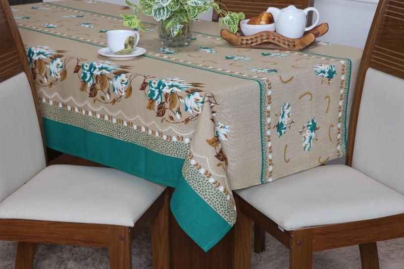 Imagem de Toalha de Mesa Retangular 8 Lugares 2,50 x 1,45cm Tecido Linhão Luxo Algodão