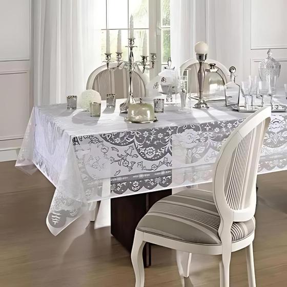 Imagem de Toalha de Mesa Retangular Croche Dinner 10 Lugares 155x300cm