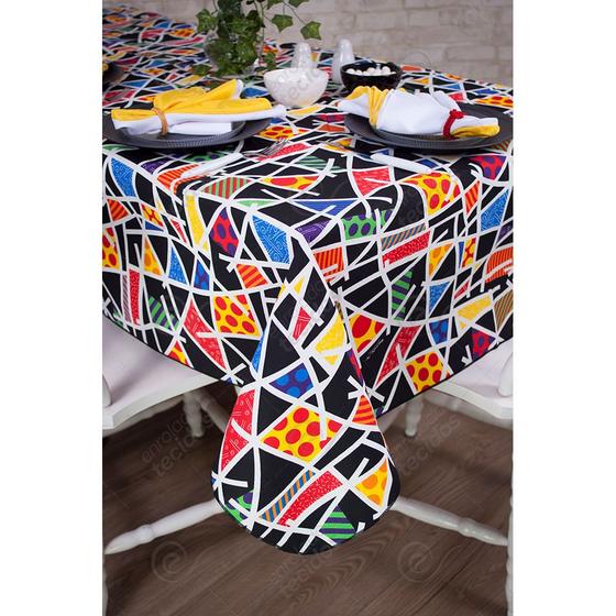 Imagem de Toalha de Mesa Retangular em Tecido Impermeável Acqua Linea Romero Britto RB1