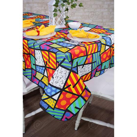Imagem de Toalha de Mesa Retangular em Tecido Impermeável Acqua Linea Romero Britto RB2