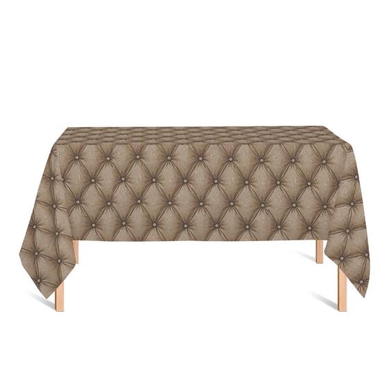 Imagem de Toalha de Mesa Retangular em Tecido Jacquard Estampado Capitonê Marrom