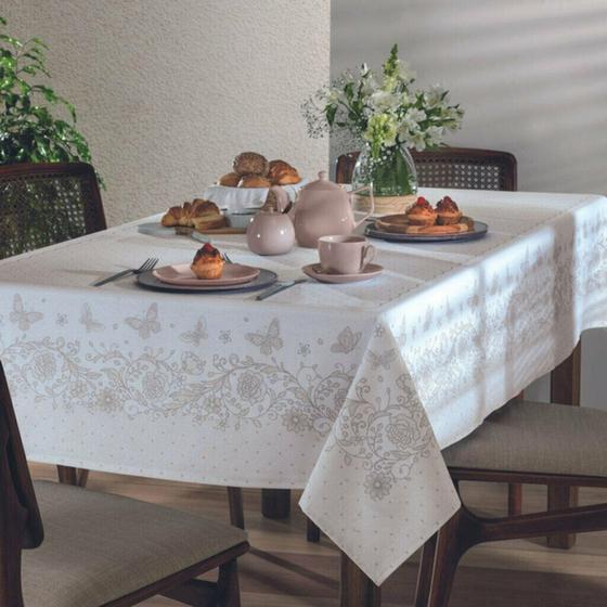 Imagem de Toalha de Mesa Retangular Limpa Fácil Dohler Aurora 6 Lugares -  140 x 210 cm