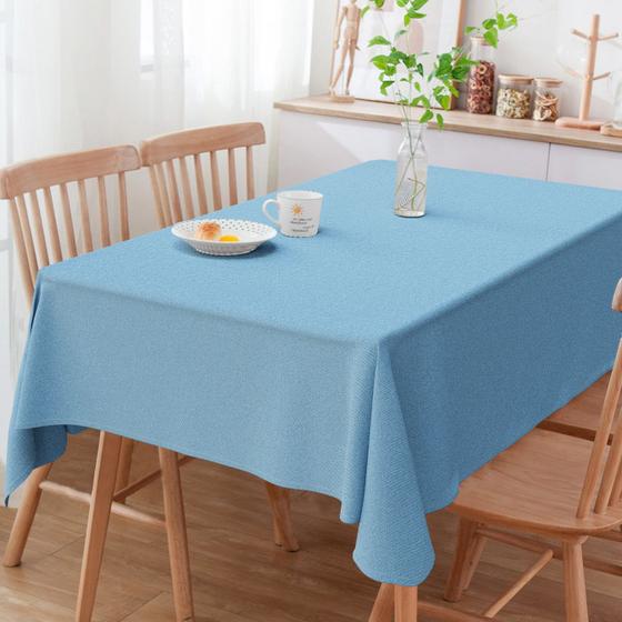 Imagem de Toalha De Mesa Retangular Liso Azul E Dourado 3m x 1.40m