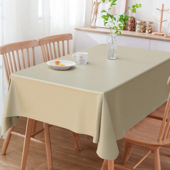 Imagem de Toalha De Mesa Retangular Liso Dourado E Bege 3m x 1.40m