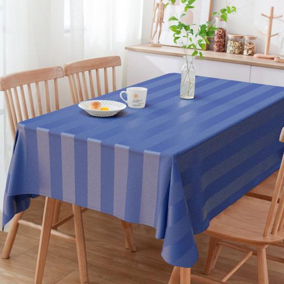 Imagem de Toalha De Mesa Retangular Listrado Azul Marinho 3m x 1.40m