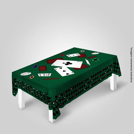 Imagem de Toalha de Mesa Retangular Poker - Cassino Verde