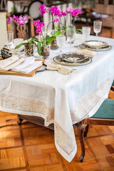 Imagem de Toalha De Mesa Retangular Poli-Bambu 6 Lugares Rafimex