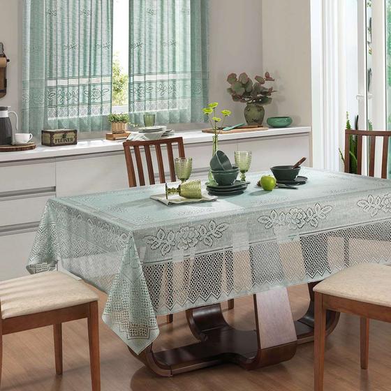 Imagem de Toalha de Mesa Retangular Rendada Color 150x220cm Interlar Pistache