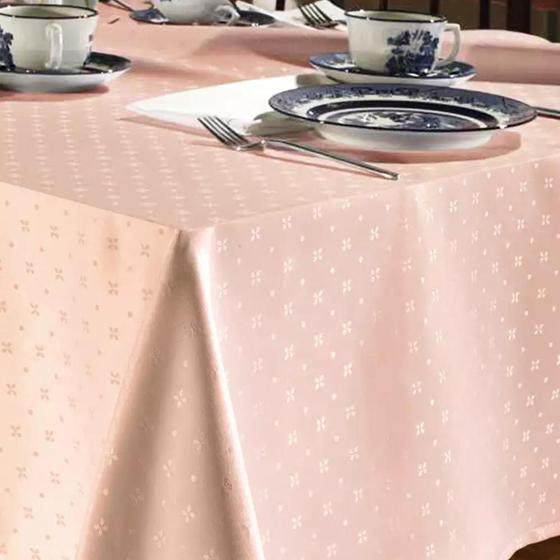 Imagem de Toalha de Mesa Retangular Requinte II 6 Lugares - Salmão - Döhler