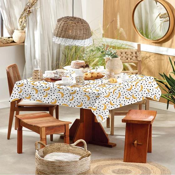 Imagem de Toalha de Mesa Retangular Teka Basic 1,40m x 2,50m Bananas