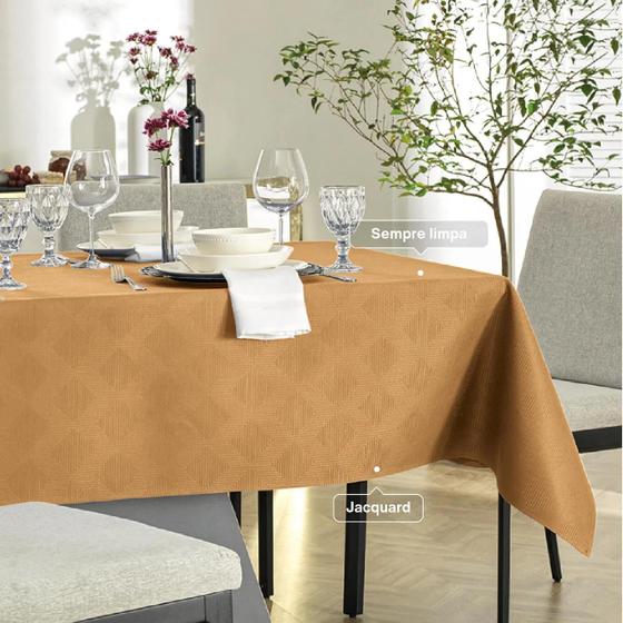 Imagem de Toalha de Mesa Retangular Zattar Mel 1,60x2,20cm - Karsten