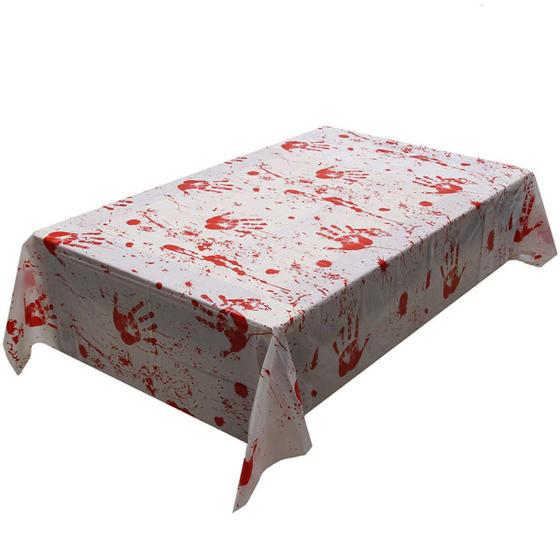 Imagem de Toalha de Mesa Sangue Mãos Ensanguentadas Halloween