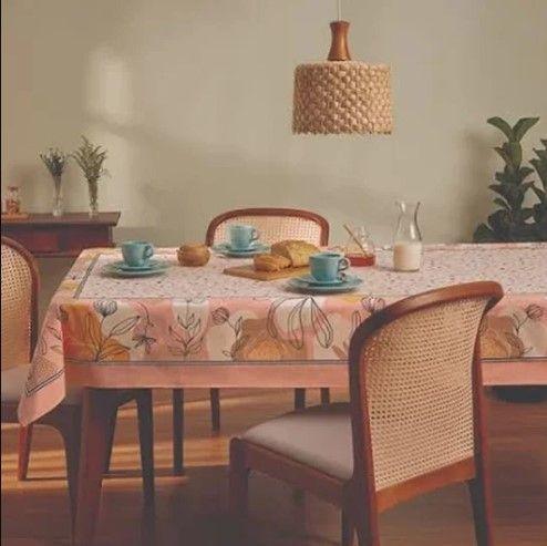 Imagem de Toalha de Mesa Super Pratica Retangular Estampada 8 Lugares 1,55 m x 2,50 m Lepper