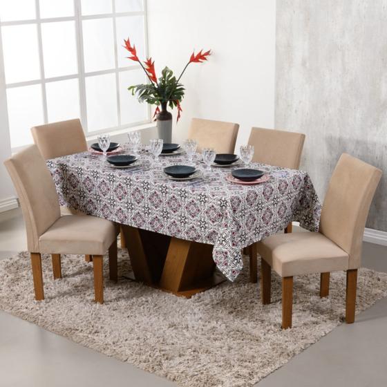 Imagem de Toalha de Mesa Tecido Jacquard 6 Lugares Vitral Exclusiva