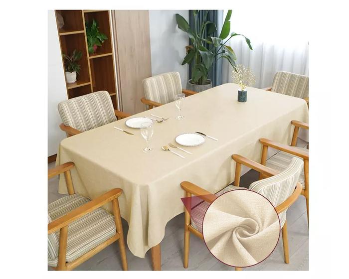 Imagem de Toalha de mesa tecido linho rustico para mesa de até 10 lugares