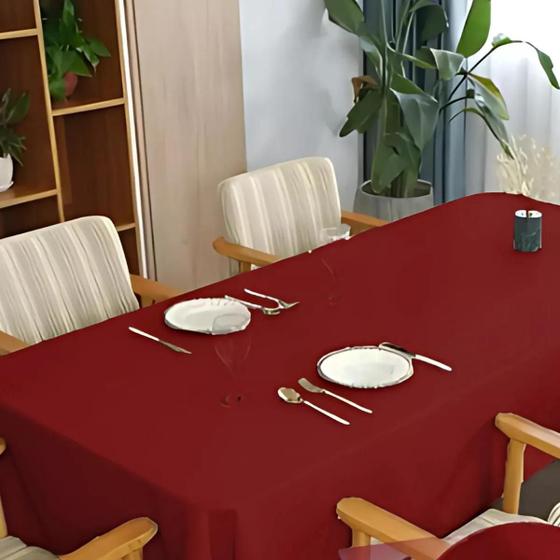 Imagem de Toalha De Mesa Tecido Linho Rustico Para Mesa De Até 10 lugares