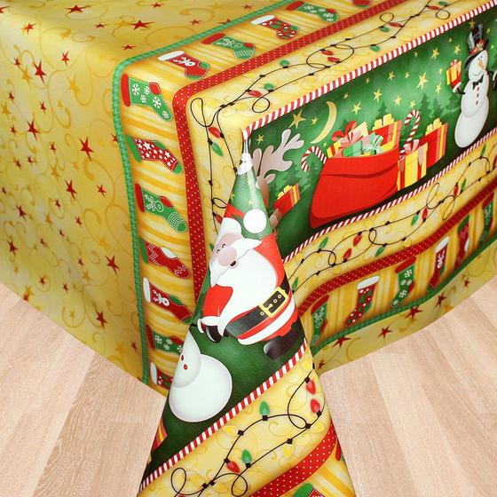 Imagem de toalha de mesa termica impermeavel luzes de natal 2,50 x 1,40 6 cadeiras