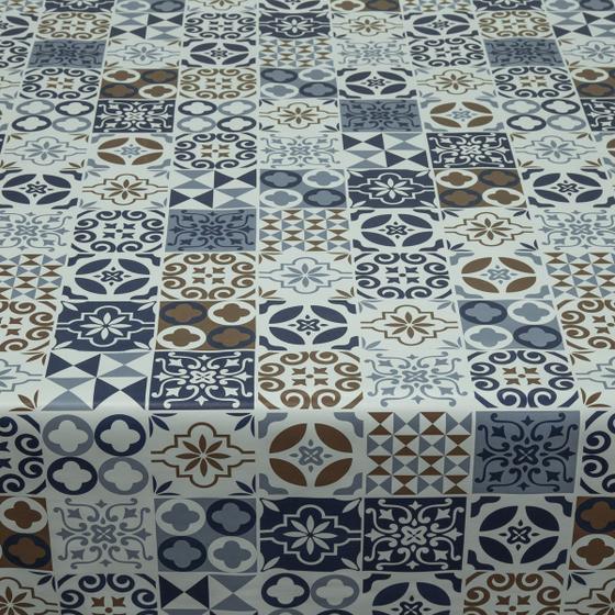 Imagem de Toalha De Mesa Térmica Pvc Azulejo Lisboa Azul 1,40 X 3,50