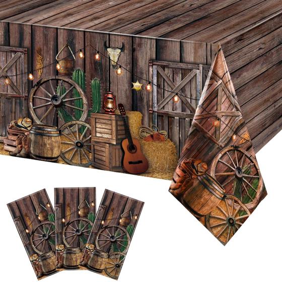 Imagem de Toalha de mesa Tiamon Western Cowboy Party 137 cm x 274 cm (3 unidades)