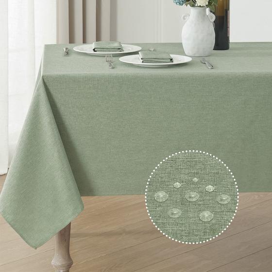 Imagem de Toalha de mesa Veblandy Linen Texturizada Impermeável 140x180cm Sage