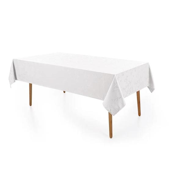 Imagem de Toalha de Mesa Veríssimo Easy Wash Retangular 6 Lugares - Branco - Karsten