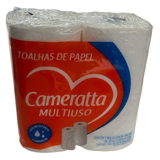 Imagem de Toalha de Papel Cameratta com 2 Rolo C/ 55 toalha