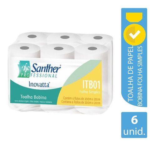 Toalha De Papel Inovatta Folha Simples Bobina 6x200m Menor preço em Toalha De Papel Inovatta Folha Simples Bobina 6x200m