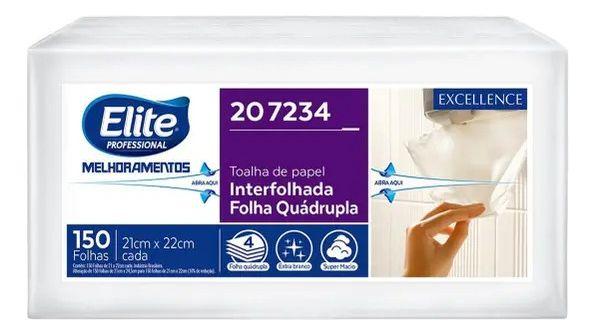 Imagem de Toalha De Papel Interfolha Folha Quádrupla Excelence 150 Fls