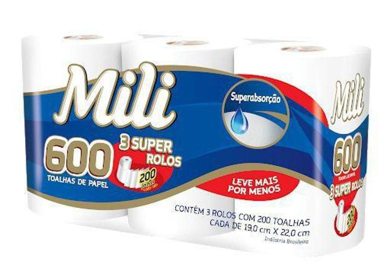 Imagem de Toalha de Papel Mili Com 3 Super Rolos