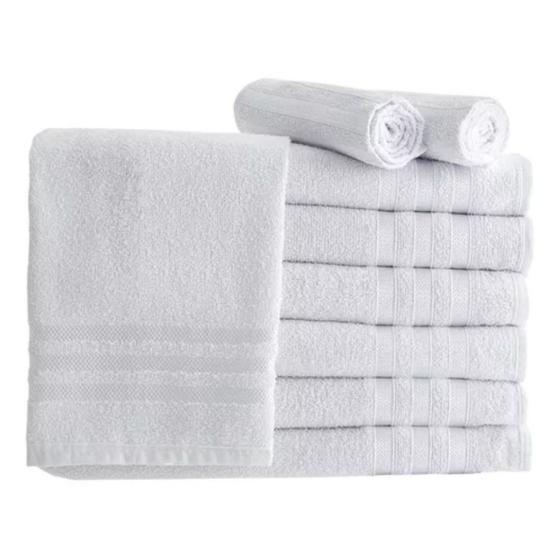Imagem de Toalha de Rosto Branca Macia e Resistente Ideal Para Lavabo e Presente Com Garantia