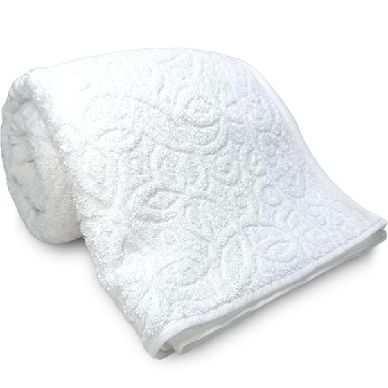 Imagem de Toalha de Rosto Dohler Provença Jacquard 100% Algodão Alta Gramatura 450g Macia Textura 50 x 90 cm