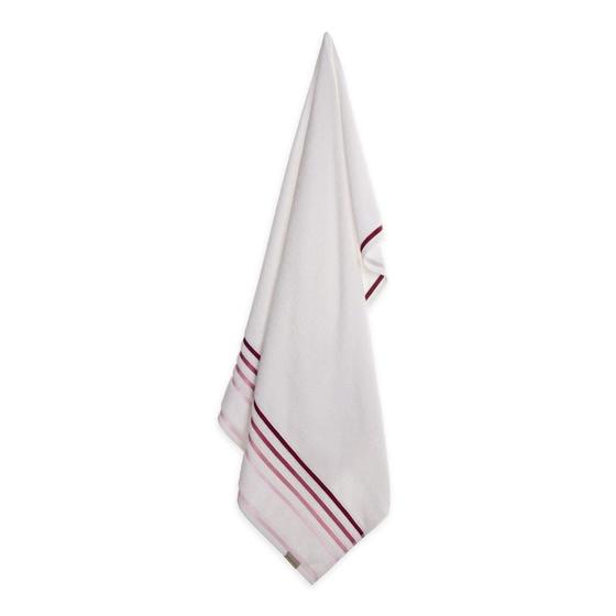 Imagem de Toalha De Rosto Karsten Fio Penteado Max Lumina Branco/ Rosa