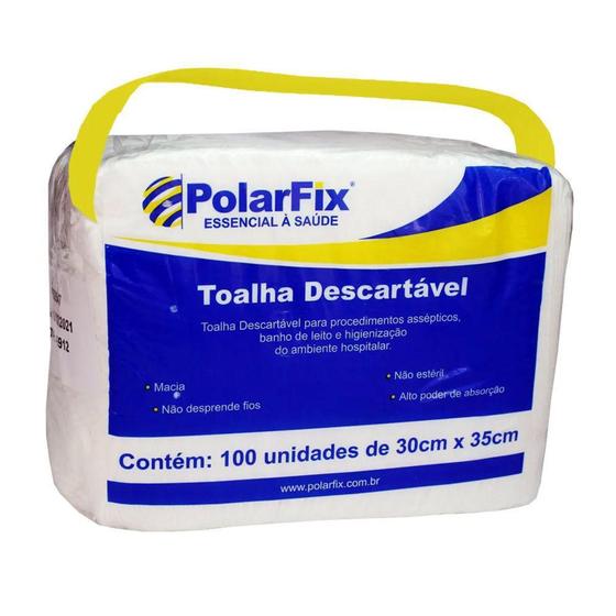 Imagem de Toalha Descartável 30 x 35 cm (POLARFIX) - Pacote com 100 Unidades