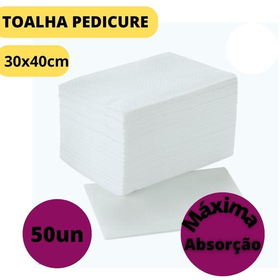 Imagem de Toalha descartável pedicure 30x40cm alta absorção 50unidades