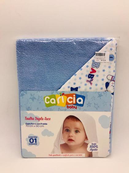 Imagem de Toalha Dupla Face Com Capuz Azul - Carícia Baby 1766