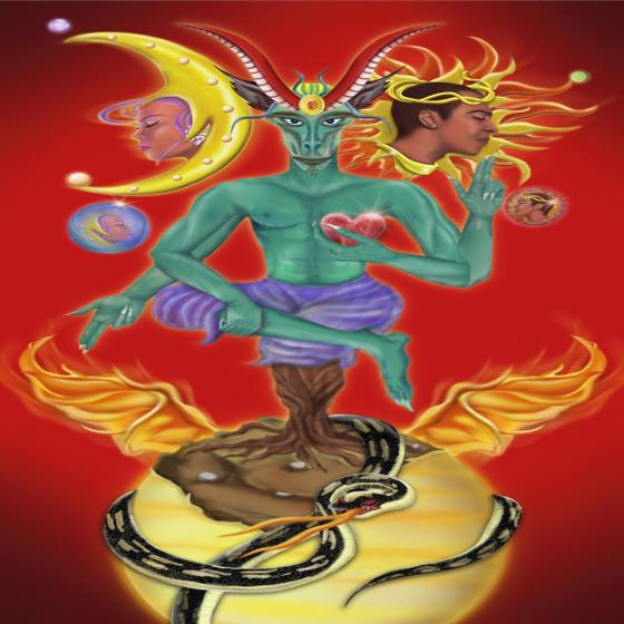 Imagem de Toalha esoterica devil tarot magia ocultismo duas cabeças