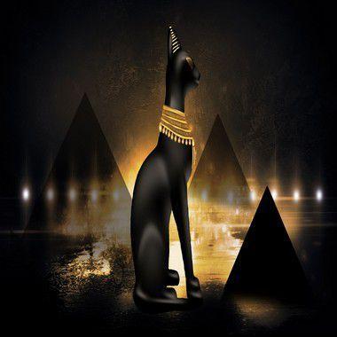 Imagem de Toalha esotérica tarot 3 piramides poder cura gato guardião