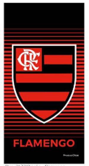 Imagem de Toalha Flamengo 70x140cm licenciado brasao veluda