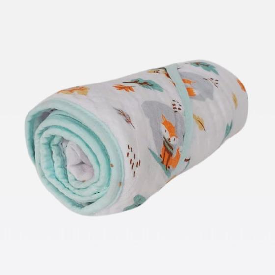 Imagem de Toalha Fralda Banho de Bebê com Capuz Tecido Soft 100% Algodão 80cm x 80cm