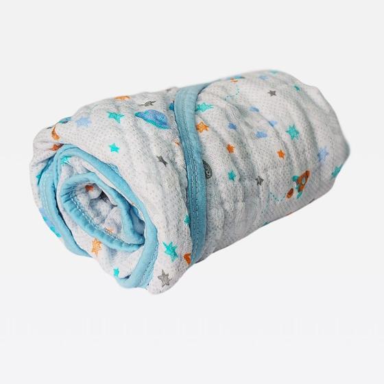 Imagem de Toalha Fralda Banho de Bebê com Capuz Tecido Soft 100% Algodão 80cm x 80cm
