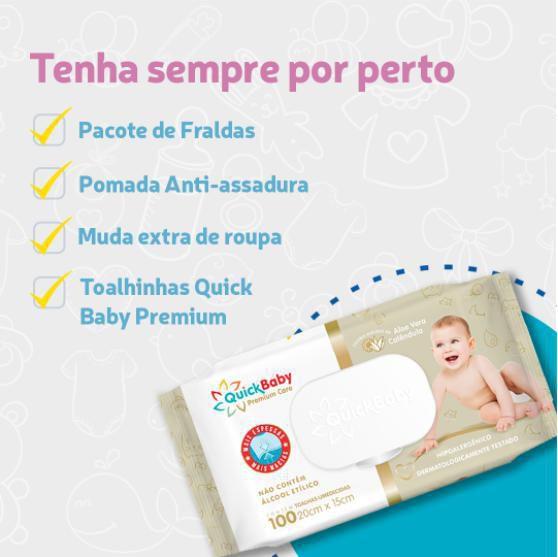 Imagem de Toalha Higiênica Umedecida Quick Baby Premium Care 200Un