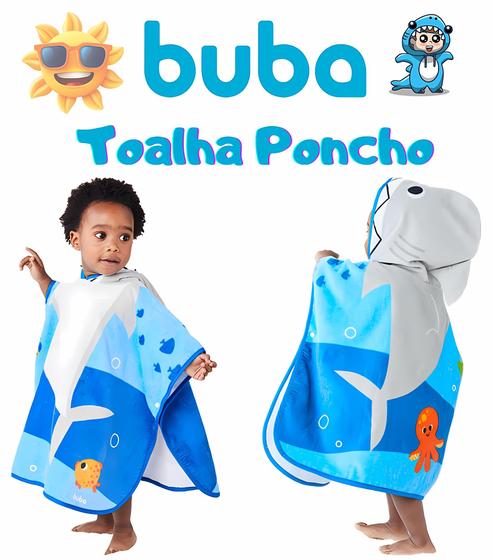 Imagem de Toalha infantil poncho aventuras tubarao - buba