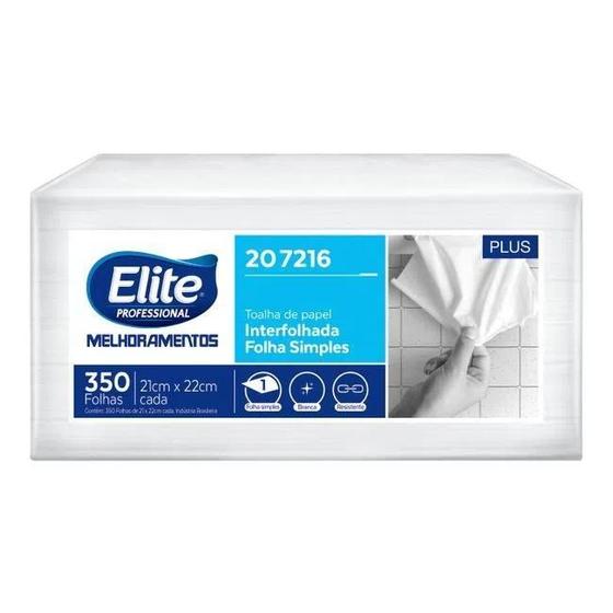 Imagem de Toalha Interfolha Plus Folha Simples 350 Folhas - Elite