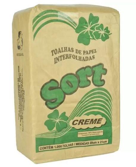 Imagem de Toalha Interfolhadas Sort Creme 20X21 1000 Unidades