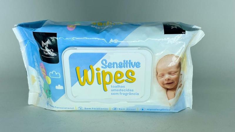 Imagem de Toalha Lenço Umedecido Wipes Sensitive S/ Fragrância 50unids