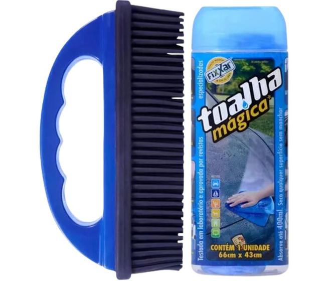 Imagem de Toalha Mágica Fixxar Multiuso Escova de Silicone Remove Pelo