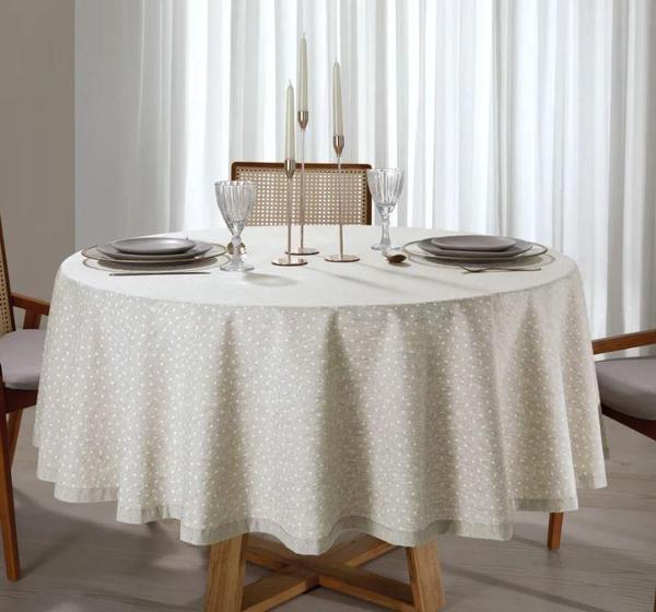 Imagem de Toalha Mesa Redonda Clean Linhares Paloma 8 Lugares Dohler