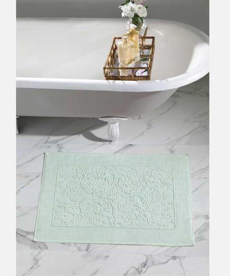 Imagem de Toalha P/ Piso de Banheiro - Jacquard Luxo - Mosaico - Cor Verde 9503 - Dohler