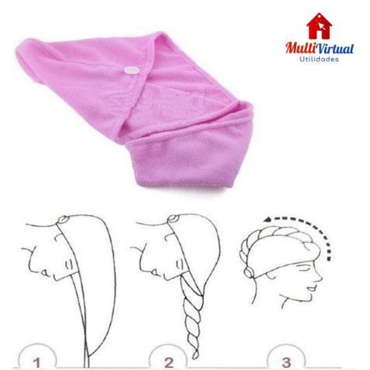 Imagem de Toalha para Cabelo Secagem Rápida Anti Frizz